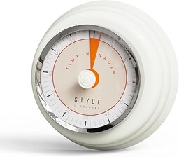Tiergrade Timer kuchenny, przypomnienie, obracany o 360 stopni, zegar mechaniczny, wizualny timer, odliczanie wsteczne, czasomierz kuchenny, na lodówkę, magnetyczny do gotowania, nauki (beżowy)
