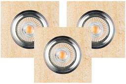 Vitar Sandstone Square Lampa Sufitowa Incl.3xLED GU10 6W Piaskowiec/Chrom 2515339