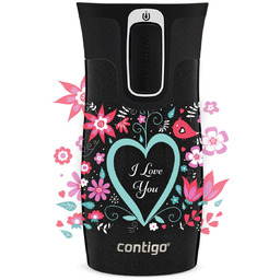 Kubek termiczny Contigo West Loop Mini 300ml - I love You - Czarny Metalik
