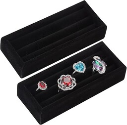 Valyria Aksamitny organizer na małe pierścionki, zestaw 2 tacek na kolczyki, 2 stojaki, ekspozycja do pudełka na biżuterię, szuflady, komody