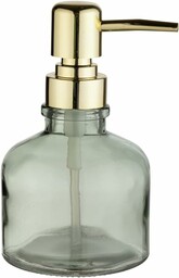 WENKO Dozownik mydła Atessa Mint, delikatny dozownik z pompką ze szkła ze złotą głowicą pompką, do napełniania do 200 ml mydła w płynie, mały dozownik mydła, idealny do umywalki w łazience, Ø 8 x 14 cm