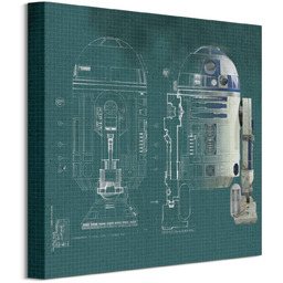Star Wars R2-D2 Blueprint - obraz na płótnie