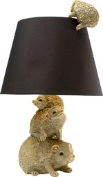 Kare Designerska lampa stołowa Animal Hedgehog Family, złoto-brązowy, lampa stołowa, motyw jeża, salon, żarówki nie są dołączone, 50 x 30 x 30 cm (H-B-T)