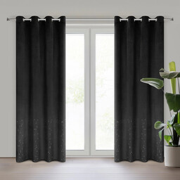 Zasłona welwetowa zdobiona lśniącymi diamencikami ZKOG-02