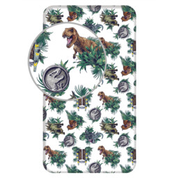 Jerry Fabrics Prześcieradło bawełniane z gumką 90x200 Jurassic World Roar