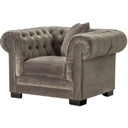 Fotel Chesterfield Classic Velvet Grey 118x96x77cm, 118 x 96 x 77 cm