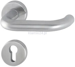 Paris - Komplet klamek drzwiowych na szyldzie okrągłym F69 ze stali nierdzewnej