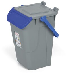 Plastikowy kosz do segregacji odpadów ECOLOGY II, 35 l, szaro-niebieski