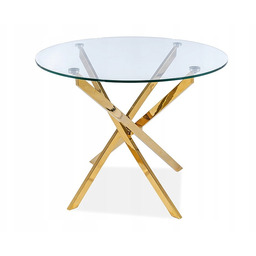 Stół Agis transparentny/złoty fi 90cm