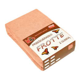 KARO Prześcieradło frotte z gumką 160x200 morelowe 007 grube 200g/m2