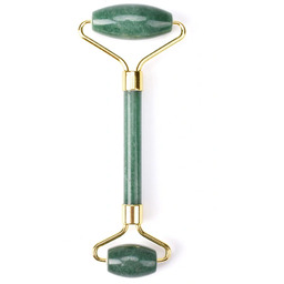 Profesjonalny wałek jadeitowy do stymulacji twarzy i szyi w eleganckim etui - skuteczne narzędzie przywracające młody wygląd i promienną cerę (Donglin