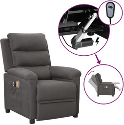 Elektryczny Fotel Masujący, Ciemnoszary, Tkanina