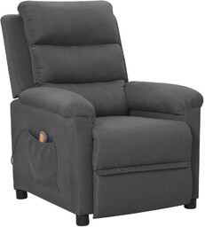 Fotel Z Masażem, Ciemnoszary, Tkanina