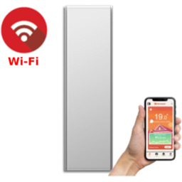 Grzejnik pionowy elektryczny energooszczędny 750W - ICON 7 z modułem Wi-Fi, Biały, 95x45x11cm