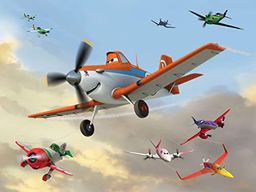 AG Design Disney Planes, fototapeta z włókniny, 4 części, wielokolorowa, 0,1 x 360 x 270 cm