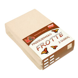 KARO Prześcieradło frotte z gumką 120x200 beżowe jasne 008 grube 200g/m2