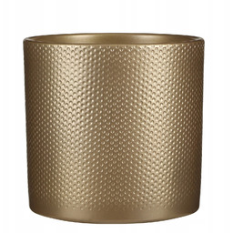 złota duża doniczka ceramiczna Era 28/26 cm osłonka szczelna złote donice