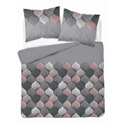 Detexpol Pościel bawełniana 140x200 Łuski szara pastelowa wzór geometryczny 4658 B Bawełna 37