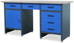 Stół warsztatowy FRANK 1700 x 850 x 600 mm antracytowo-niebieski