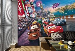 AG DESIGN Cars Disney 4-częściowa fototapeta do pokoju dziecięcego, papierowa, wielokolorowa, 0,1 x 360 x 255 cm