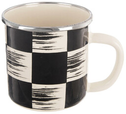 Kubek emaliowany SZACHOWNICA 400 ml