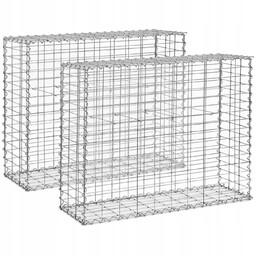 Kosz Gabionowy Stal Ocynkowana 101x32x83cm 2 szt