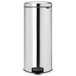BRABANTIA Kosz na śmieci z pedałem 114366 NewIcon ciche zamykanie, przenośny 30L Stal błyszcząca Zyskaj