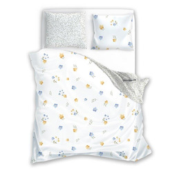 Faro Pościel bawełniana 160x200 biała kolorowa listki kwiaty Letni Sen 022