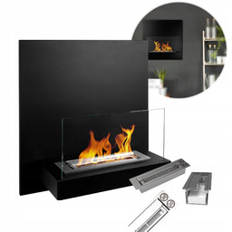 Biokominek Board czarny mat wiszący do salonu