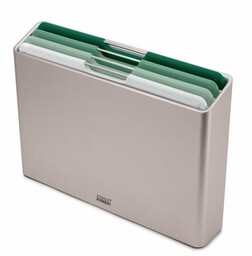 Joseph Joseph FOLIO Zestaw 4 Desek do Krojenia w Stalowym Etui - Srebrny wersja Sage