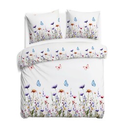 Darymex Pościel flanelowa 180x200 31512/1 biała kolorowa kwiaty Flanelove