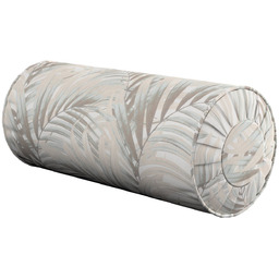 Poduszka wałek z zakładkami, beżowo-kremowe liście palmy na białym tle , Ø20 x 50 cm, Gardenia