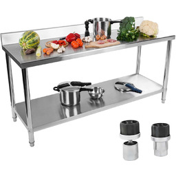 Stół blat roboczy gastronomiczny przyścienny z rantem i półką 180x60cm