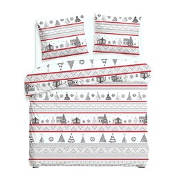 Darymex Pościel flanelowa 180x200 31514/1 świąteczna szara czerwona Flanelove