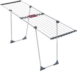 Stojąca suszarka na pranie, teleskopowa, szara, 110-196 cm
