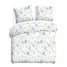 Darymex Pościel flanelowa 180x200 31509/1 biała kolorowa kwiaty Flanelove