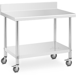 Stół blat roboczy przyścienny z rantem na kółkach 1 półka 100 x 60 cm do 155 kg