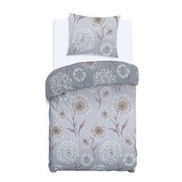 Darymex Pościel flanelowa 140x200 31513/2 szara dmuchawce z jedną poszewką Flanelove