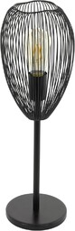 EGLO lampa stołowa Clevedon, 1-punktowa nowoczesna lampa stołowa, lampka nocna ze stali, kolor: czarny, oprawka: E27, w zestawie przełącznik