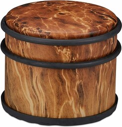 Relaxdays Stoper do drzwi i okien, do ciężkich drzwi i okien, stal nierdzewna i guma, wygląd drewna, wysoki odbojnik podłogowy, Ø 9,5 cm, ciemnobrązowy, 1 sztuka