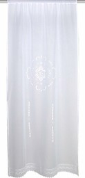 Home fashion Zawieszenie na drzwi struktura lnu haftowana, tkanina, biała, 180 x 60 cm