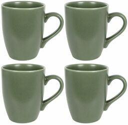 Kubek do picia ceramiczny zielony ALFA zestaw 4 szt. 350 ml