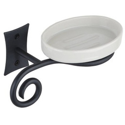 Czarny/ceramika mydelniczka retro ,REBECCA