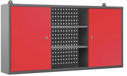 Szafka garażowa wisząca BEN 1200 x 600 x 200 mm antracytowo-czerwona