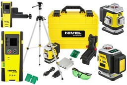 Laser krzyżowy NIVEL SYSTEM CL4G poziomica zielony ze statywem SJJM1EX i czujnikiem laserowym CLS5