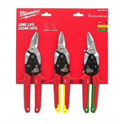 Nożyce do blachy zestaw 3 szt. Milwaukee lewe prawe proste 4932499020