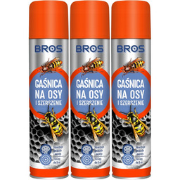 3x Gaśnica Spray Aerozol Preparat Na Osy Szerszenie 600ml Długo Działa Bros