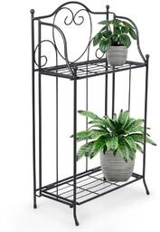 Kwietnik metalowy czarny dwupiętrowy 34,5x18,5x65 cm