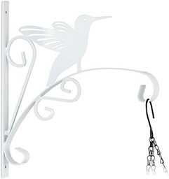 Relaxdays Uchwyt na kwietnik, ptak, montaż na ścianie, wys. x gł.: 30 x 29,5 x 2 cm, haczyk na kwiaty na zewnątrz i wewnątrz, żelazo, biały