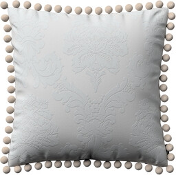 Poszewka Wera na poduszkę, liście akantu na jasno-popielatym tle , 45 x 45 cm, Damasco